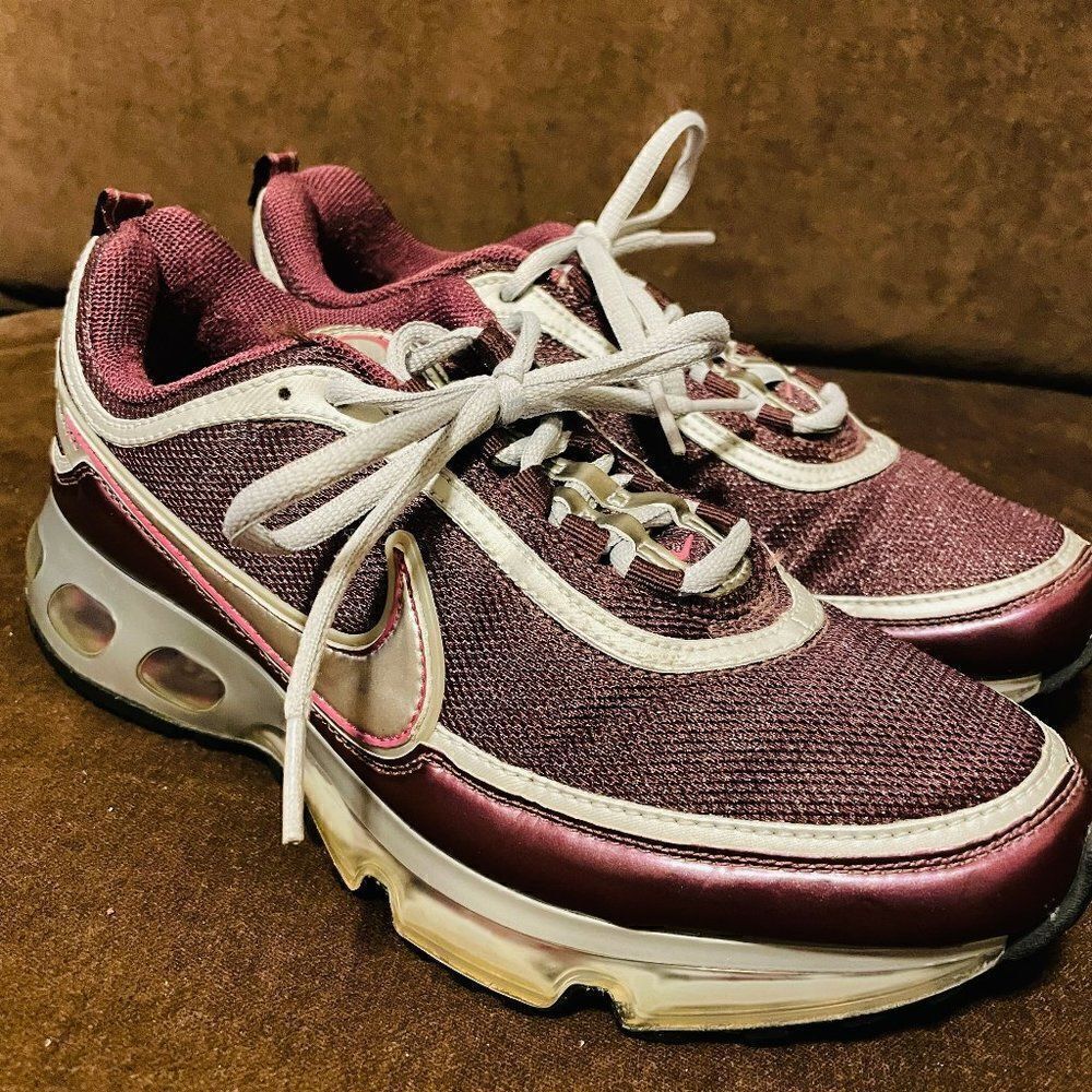 Gorgeous Vintage Nike Zoom Air Max 360 Burgundy Maroon White Womens 9 US 40.5 EU